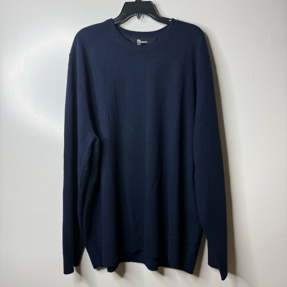 NEW THE COMMONS Fletcher 100% Cashmere Crewneck Sweater Navy Men XXLarge #Soft